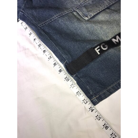 Rare Vintage Men's Marithe Francois Girbaud Distressed Blue Denim Cargo Shorts - Picture 8 of 9